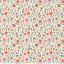 TESSUTO IDROREPELLENTE GLADYS FIORELLINI FUCSIA ARANCIO E JEANS