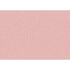 COTONE POIS SPARSI BIANCO BASE NUOVO ROSA ANTICO