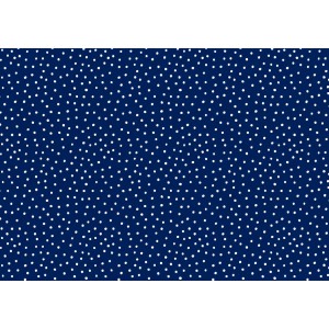 COTONE POIS SPARSI BIANCO BASE BLU