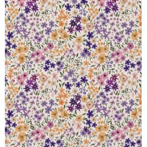 ROMANE FIORELLINI ECRU E VIOLA BASE BIANCO
