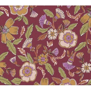 KIT FASCIA PER CAPELLI FANTASIA MALANA FIORI ALLA MODA BASE BORDEAUX