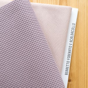 KIT CAPPELLINO E SCALDACOLLO MAGLIA KNIT MALVA e MAGLINA ROSA