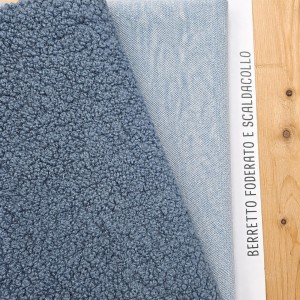 CAPPELLINO E SCALDACOLLO BOUCLE DENIM e MAGLINA JEANS