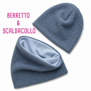 CAPPELLINO E SCALDACOLLO BOUCLE LATTE e MAGLINA SABBIA