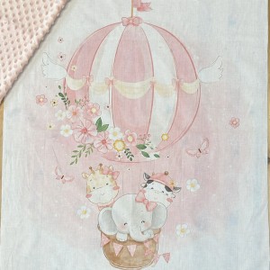 DUETTO PANNELLO MONGOLFIERA GIRL + MINKY ROSA BABY