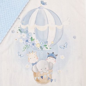 DUETTO PANNELLO MONGOLFIERA BOY + MINKY AZZURRO BABY