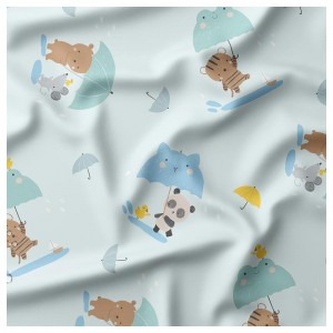 TESSUTO IMPERMEABILE CLAPOTIS CUCCIOLI CON L'OMBRELLINO BASE AZZURRO PALLIDO