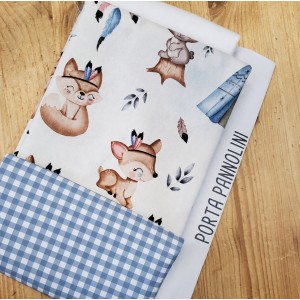 KIT PORTA PANNOLINI BOHO BOY E QUADRETTI CARTA DA ZUCCHERO