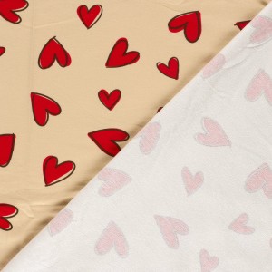 JERSEY GARZATO CUORI ROSI BASE CREMA