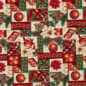 GOBELIN TUTTO IL NATALE IN QUADRETTI GLITTER ORO