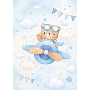 NEW PANNELLO COTONE CM 75X100 AVIATORE BOY