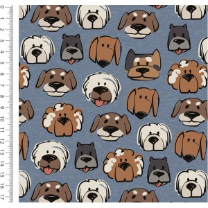 FELPA FACCINE DOGS BASE DENIM MELANGE