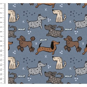 FELPA MIX DOGS BASE DENIM MELANGE
