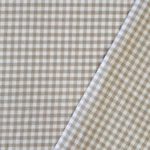 POPELINE TINTO IN FILO QUADRETTI 3 MM SABBIA POPELINE TINTO IN FILO QUADRETTI 3 MM SABBIA