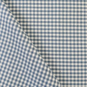 POPELINE TINTO IN FILO QUADRETTI 3 MM BLU DENIM POPELINE TINTO IN FILO QUADRETTI 3 MM BLU DENIM